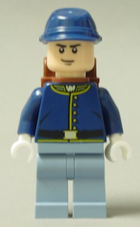 LEGO Minifigure-Cavalry Soldier - Backpack, Black Eyebrows, Crooked Smile-The Lone Ranger-TLR019-Creative Brick Builders